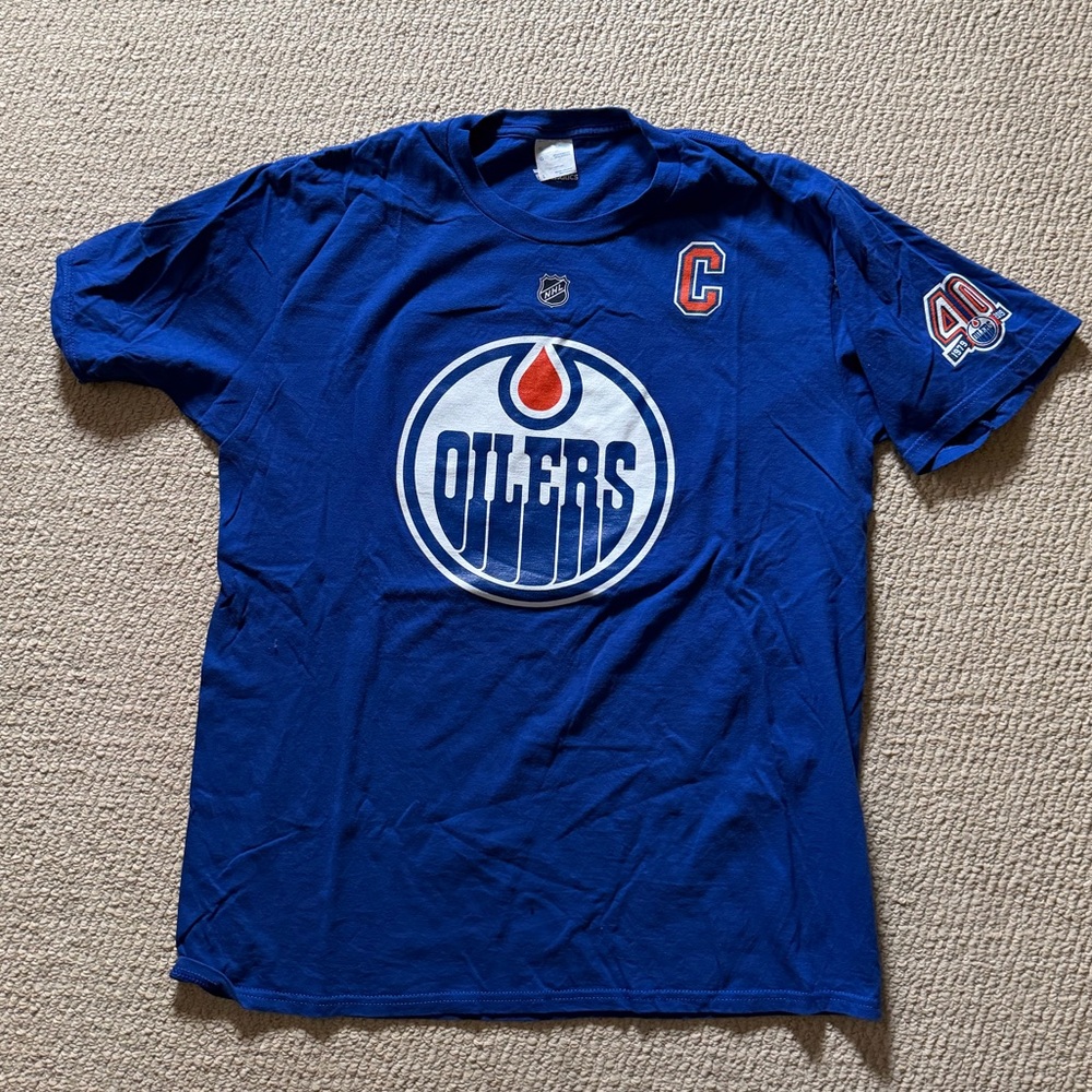 Edmonton Oilers 40th Anniversary Fanatics Connor McDavid Oilers Fan T-Shirt